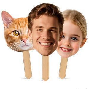 Big Head Cutout Custom – Personalized Photo Fat Heads on Stick (12”)